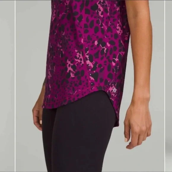NWT Lululemon Sculp Tank Top Cheetah Print Magenta Purple Size 4 - Picture 5 of 10